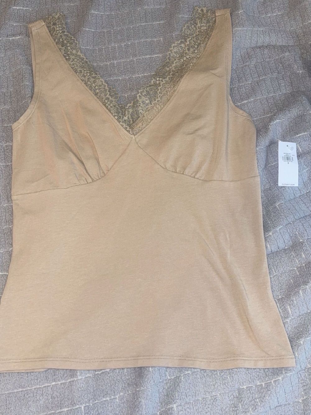Old Navy Beige Lace V‑Neck Tank